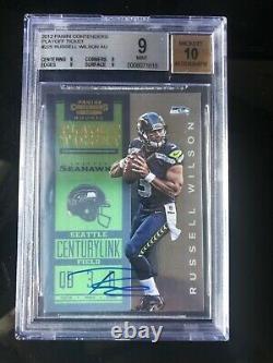 2012 Panini Contenders RUSSELL WILSON Playoff Ticket RC /99 BGS 9 Mint Auto 10