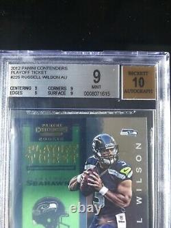 2012 Panini Contenders RUSSELL WILSON Playoff Ticket RC /99 BGS 9 Mint Auto 10