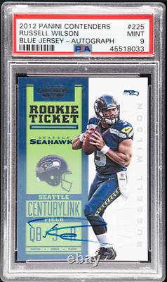 2012 Panini Contenders RUSSELL WILSON Rookie Ticket Auto #225 PSA 9 RC /550 MINT