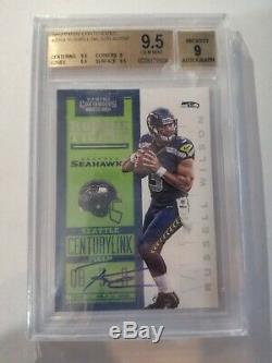 2012 Panini Contenders Russell Wilson #225A Rookie Ticket Auto BGS 9.5 Gem Mint