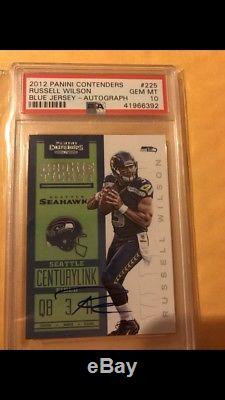 2012 Panini Contenders Russell Wilson On Card Auto Rc #255 PSA 10 Autograph Blue