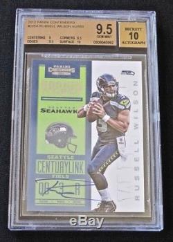 2012 Panini Contenders Russell Wilson RC Auto BGS 9.5 Gem Mint Auto 10