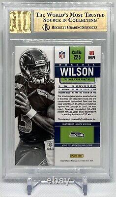 2012 Panini Contenders Russell Wilson Rookie Ticket Auto Blue Jersey BGS 9.5