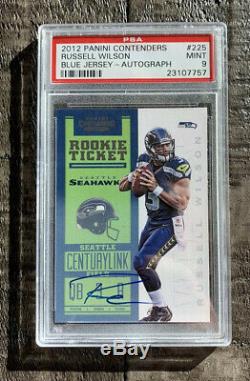 2012 Panini Contenders Russell Wilson Rookie Ticket Auto On Card Autograph PSA 9