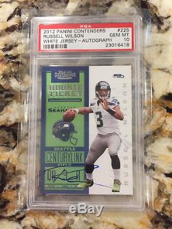 2012 Panini Contenders White Jersey Russell Wilson RC / Auto PSA 10