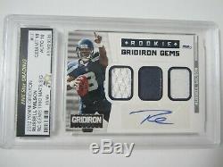 2012 Panini Gridiron RUSSELL WILSON Rookie Trio Patch Auto RC #19/49 Gem Mint 10