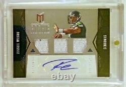 2012 Panini Momentum RUSSELL WILSON Rookie Triple Patch Relic RC Auto #509/599