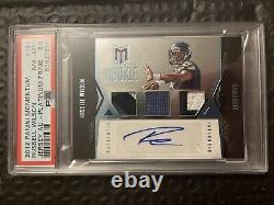 2012 Panini Momentum RUSSELL WILSON Triple Patch AUTO Rookie RC #/25 (BRONCOS)