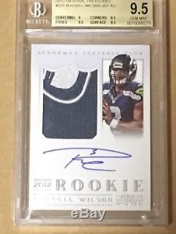 2012 Panini National Treasures Russell Wilson RPA RC Patch #/99 BGS 9.5 Auto 9