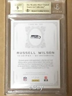 2012 Panini National Treasures Russell Wilson RPA RC Patch #/99 BGS 9.5 Auto 9