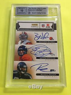 2012 Panini PEN PALS Andrew Luck Russell Wilson +4 RC ON-CARD AUTO BGS 9