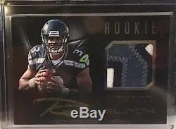 2012 Panini black Russell Wilson rookie auto 3 color patch /349 no. 25