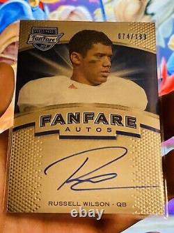 2012 Press Pass FanFare Russell Wilson RC Rookie On Card Auto Autograph /199