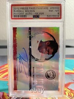 2012 Press Pass Paydirt Russell Wilson Seahawks RC Rookie Auto /99. PSA 8