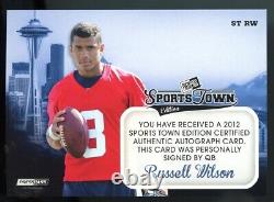 2012 Press Pass Russell Wilson Autograph Rookie Sports Town Red /35 Auto RC