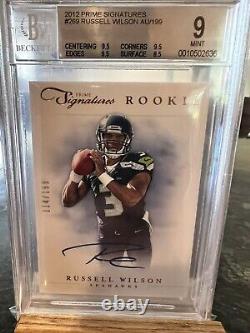 2012 Prime Signatures Russell Wilson Rookie Auto BGS 9/10 AUTOGRAPH #/199