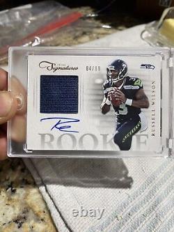 2012 Prime Signatures Russell Wilson Rookie Game Used Patch On Card Auto RC /99
