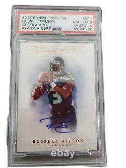 2012 Prime Signatures Russell Wilson Rookie RC 27/199 PSA 8 NM 10 AUTO MINT