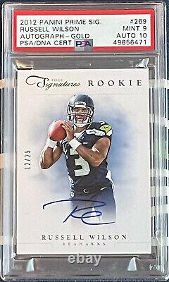 2012 Prime Signatures Russell Wilson Rookie RC GOLD 12/25 PSA 9 10 AUTO MINT