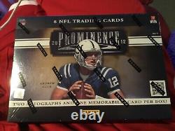 2012 Prominence Football Hobby Box 2 AUTO 1 Jersey Russell Wilson Andrew Luck RC