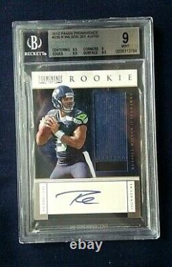 2012 Prominence Russell Wilson Rookie Patch Auto #235 SP /150 BGS 9 Mint 10 Auto