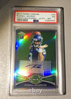 2012 RUSSELL WILSON Topps Chrome Refractor 40B Variation SP RC AUTO PSA 7 Pop 1
