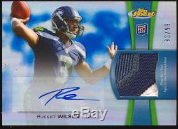 2012 RUSSELL WILSON Topps Finest Blue Refractor 3 clr Prime PATCH AUTO RC /99