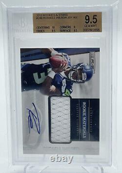2012 Rookies And Stars Russell Wilson Rookie RC Jersey Auto #359/499 BGS 9.5/10