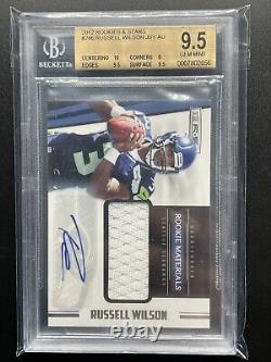 2012 Rookies And Stars Russell Wilson Rookie RC Jersey Auto #359/499 BGS 9.5/10