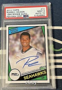 2012 Russell Wilson Autograph Topps 1984 Rookie RC #33/100 PSA 9 10 AUTO