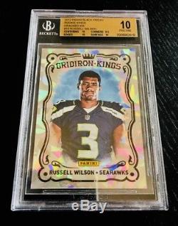 2012 Russell Wilson Black Cracked Ice ROOKIE Non Auto BGS 10 1/1 Contenders