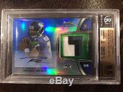 2012 Russell Wilson Bowman Sterling 3 Color Patch AUTO 51/99 BGS 9.5/10