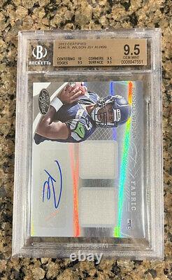 2012 Russell Wilson Certified Autograph RPA Patch RC AUTO BGS 9.5 with10 # /499