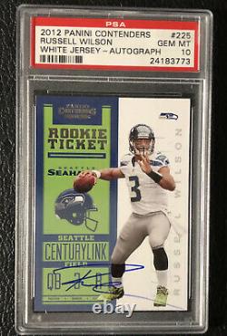 2012 Russell Wilson Contenders Auto Ticket Variation /25 RC- PSA 10 Gem Mint