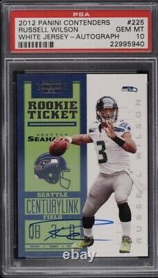 2012 Russell Wilson Contenders Auto White Jersey Variation /25 RC PSA 10 Gem MT