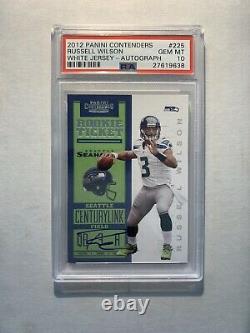 2012 Russell Wilson Contenders Auto White Jersey Variation /25 RC PSA 10 Gem MT