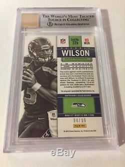 2012 Russell Wilson Contenders Playoff Ticket Rookie Auto SSP /99 BGS 9/10 #225