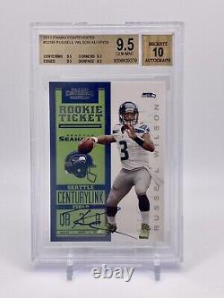 2012 Russell Wilson Contenders Rookie Auto White Jersey Var /25 Bgs 9.5