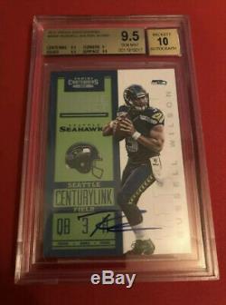 2012 Russell Wilson Contenders Rookie Ticket Auto BGS 9.5/10 RC Autograph