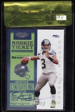 2012 Russell Wilson Contenders Rookie Ticket Auto SSP /25 White Jersey BGS