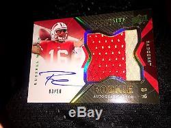 2012 Russell Wilson Exquisite Gold Rookie Rc Patch Auto #3/50 Jersey Number 1/1