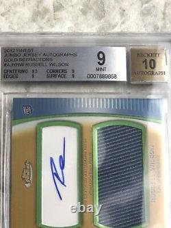 2012 Russell Wilson Finest Gold Refractor RC /75 Auto RPA Rookie BGS 9 Mint