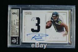 2012 Russell Wilson National Treasures Prime Colossal Auto RC HTF BGS 9 # 8/25