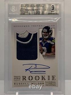 2012 Russell Wilson National Treasures RPA GOLD 13/49 Rookie RC Auto BGS 9 10