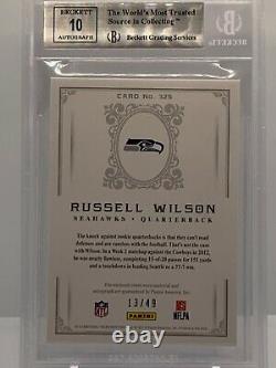 2012 Russell Wilson National Treasures RPA GOLD 13/49 Rookie RC Auto BGS 9 10