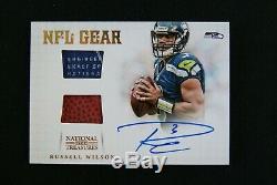 2012 Russell Wilson National Treasures Rookie NFL Gear Auto Rare HTF # 12/15