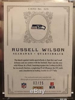 2012 Russell Wilson National Treasures Rookie RC Auto Patch Black #d/25