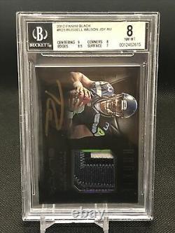 2012 Russell Wilson Panini Black 3 Color Patch #25 Rookie RPA BGS 8/10 Auto-POP6