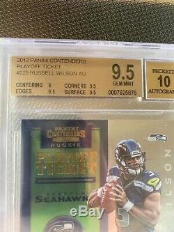 2012 Russell Wilson Panini Contenders Playoff Ticket Auto BGS 9.5 Gem 10 99 #225