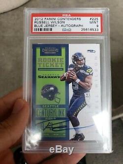 2012 Russell Wilson Panini Contenders Rookie RC On-Card Auto PSA 9 MT Autograph